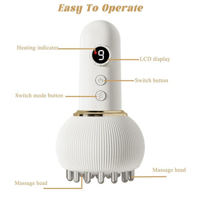 Deep Tissue Massage Device, Multi-Mode Home Portable Muscle Relaxer, Deep Heating Massager, Ideal Gift for Elders